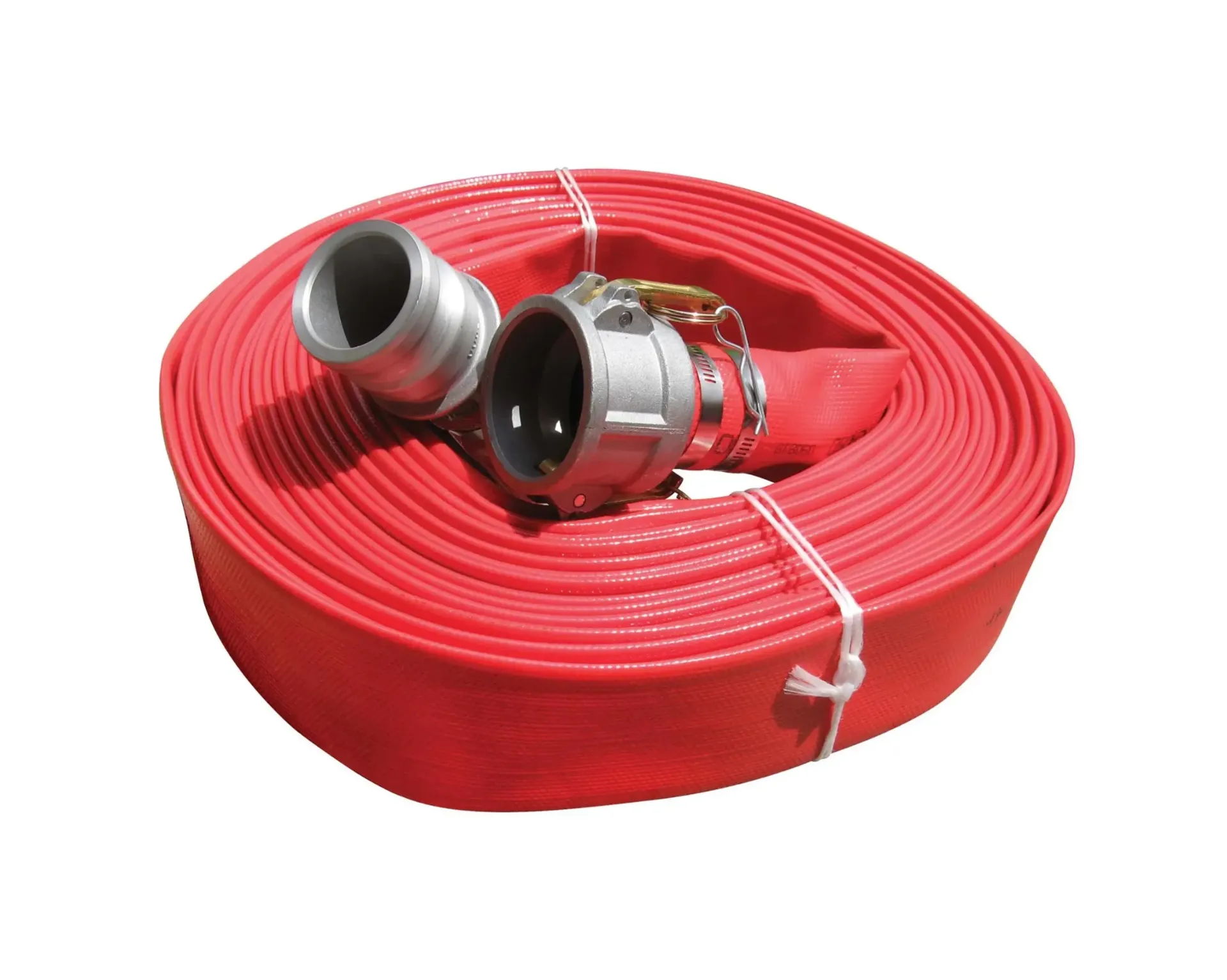 3" X 50FT Red PVC Layflat Hose With Male/ Female Cams