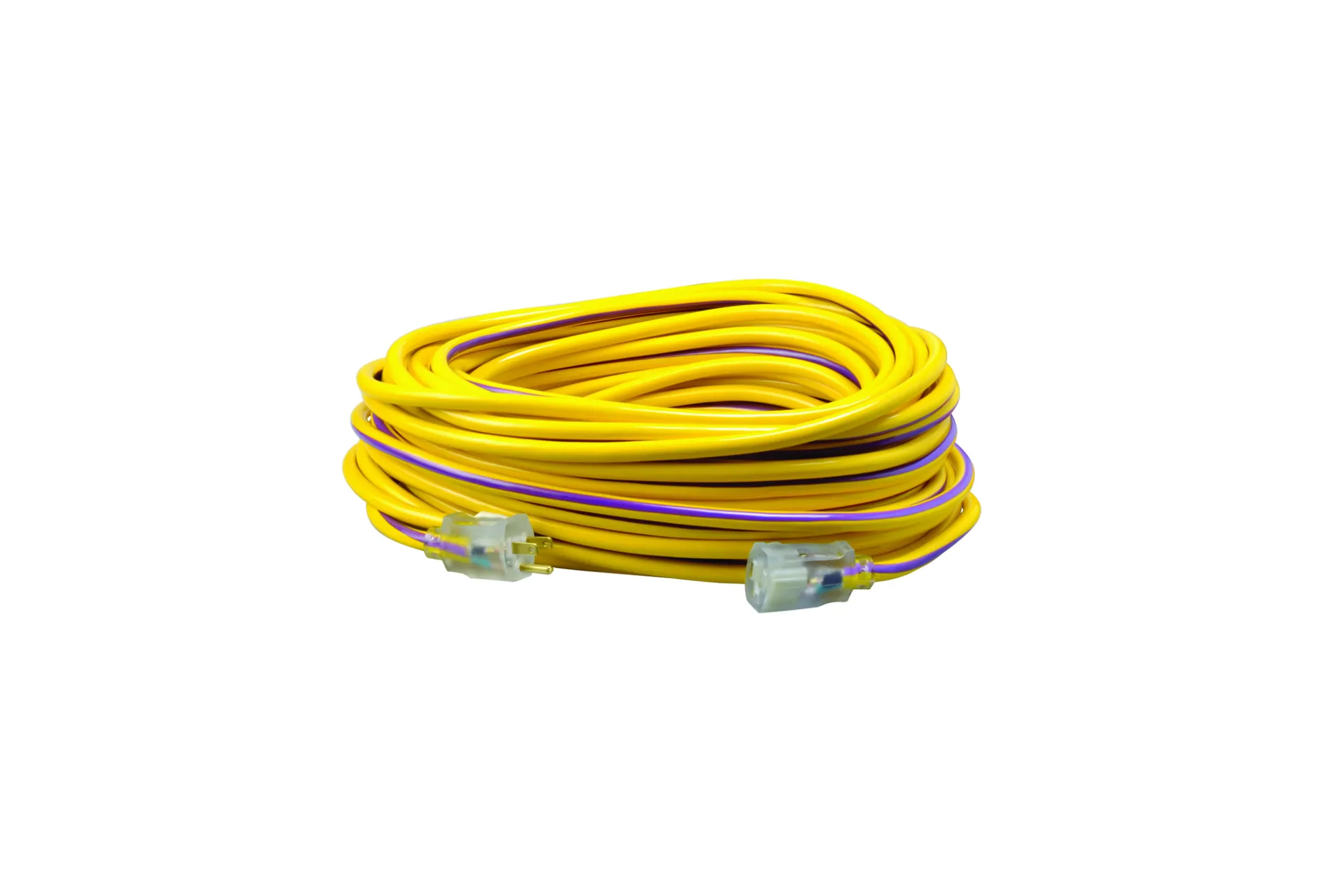[PE-2549SW0022] Southwire 12/3 SJTW 100' Yellow/ Purple Outdoor Extension Cord With Power Light Indicator